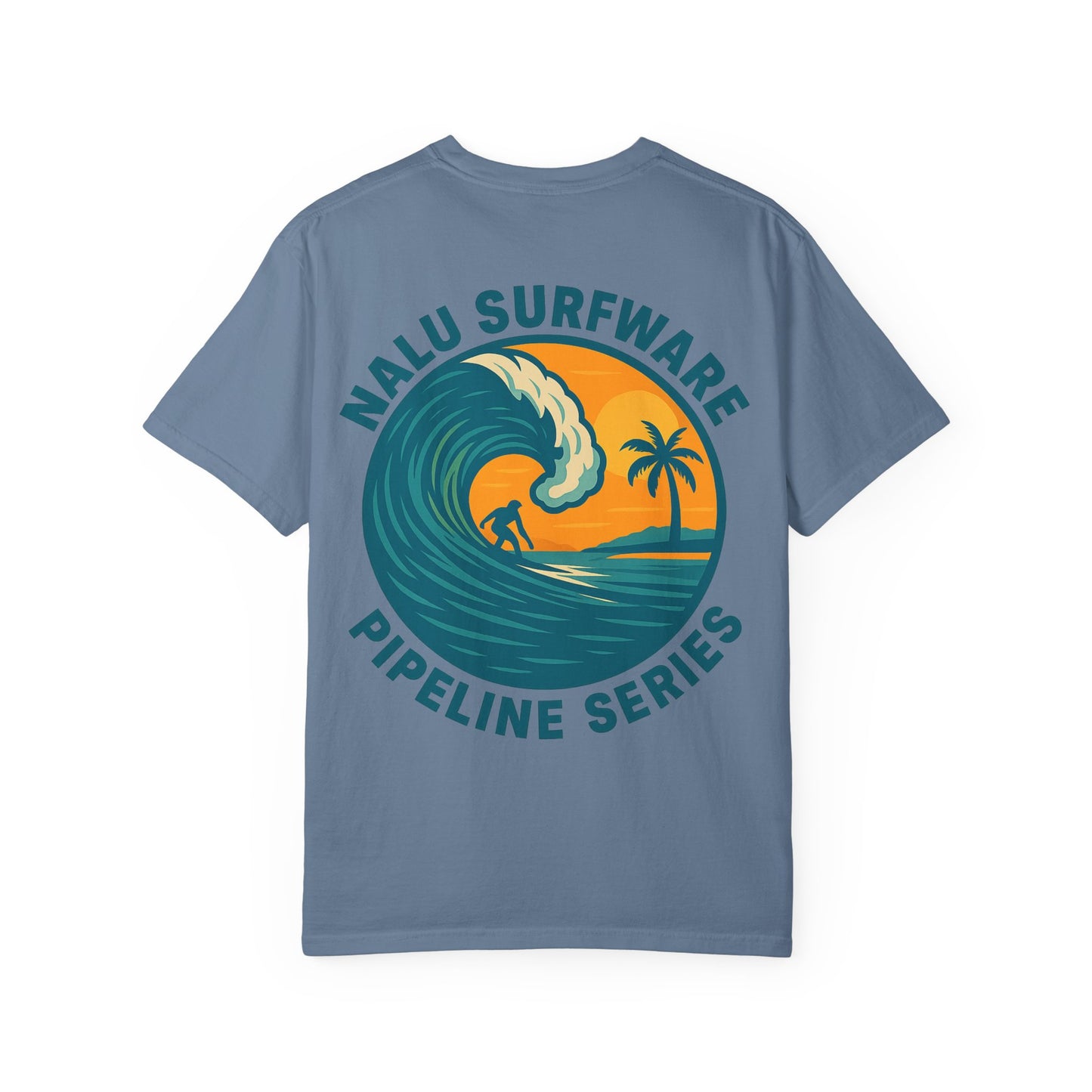 Nalu Surfware T-Shirt Pipeline Series Surfer in Sunset