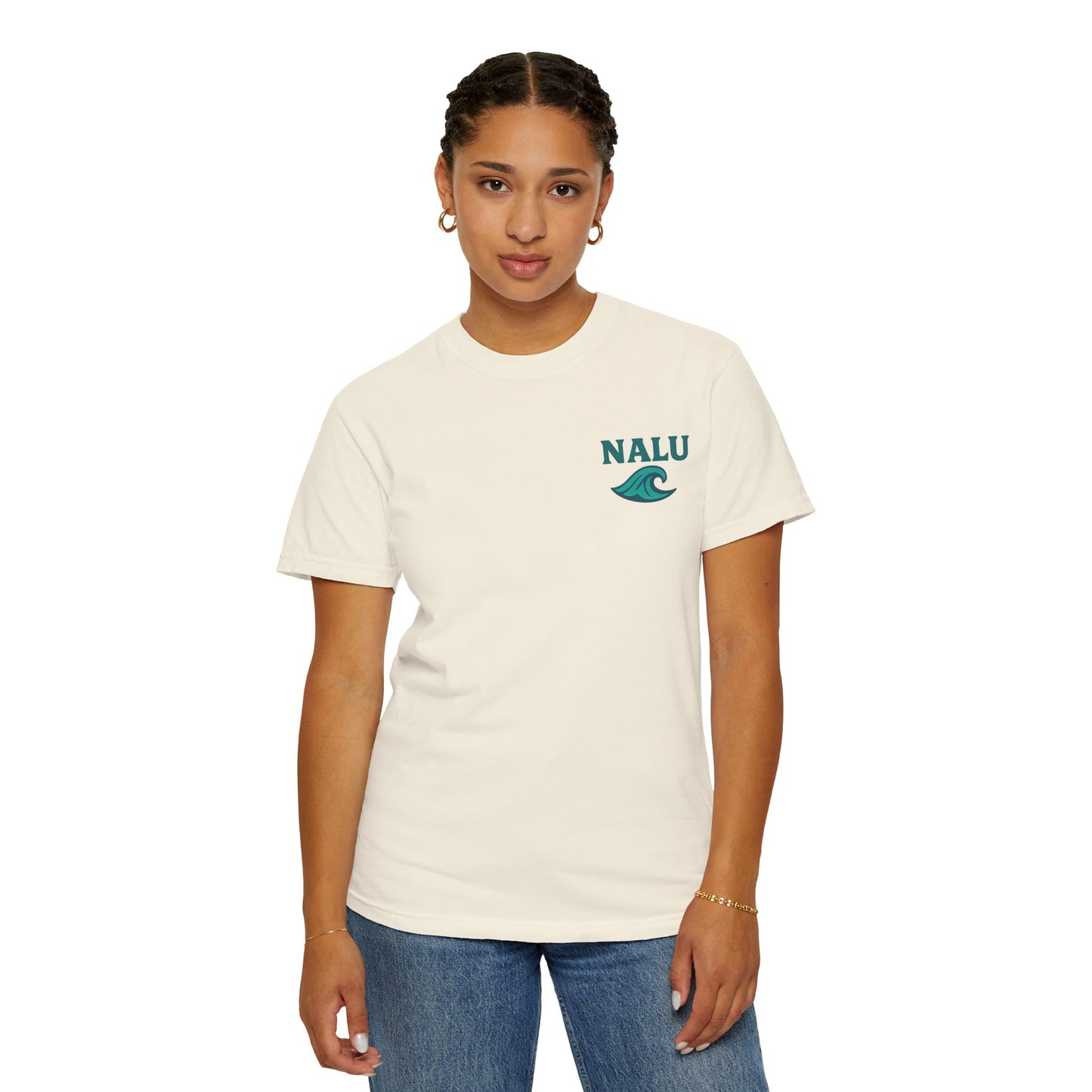Nalu Surfware T-Shirt Pipeline Series Surfer in Sunset
