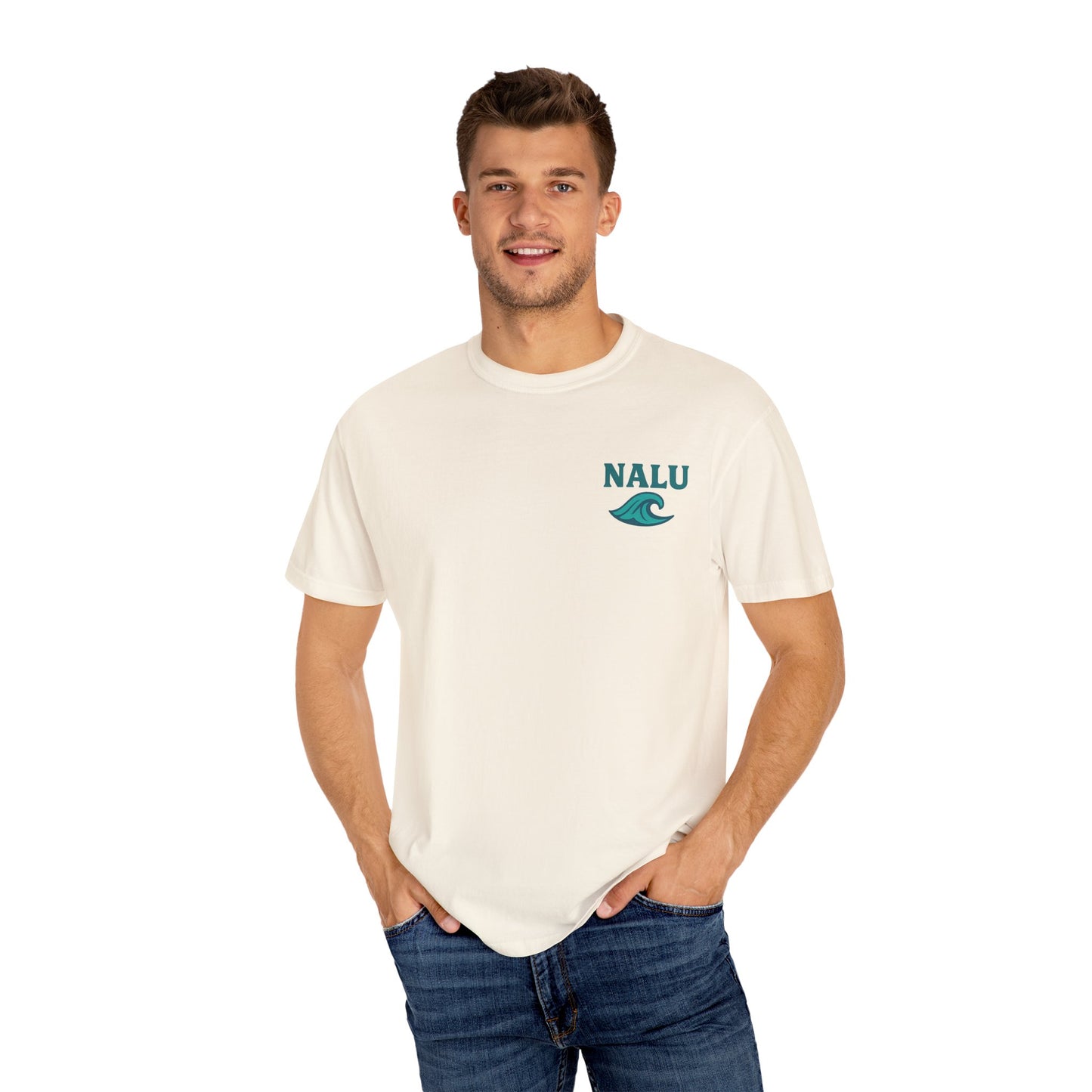 Nalu Surfware T-Shirt Pipeline Series Surfer in Sunset