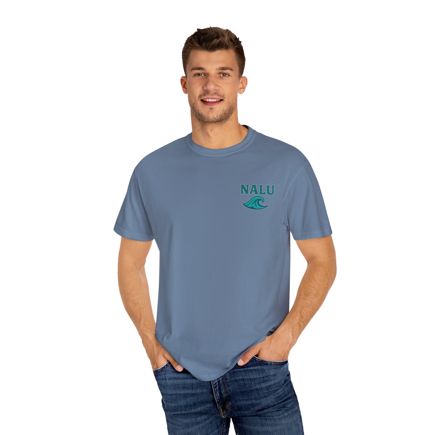 Nalu Surfware T-Shirt Pipeline Series Surfer in Sunset