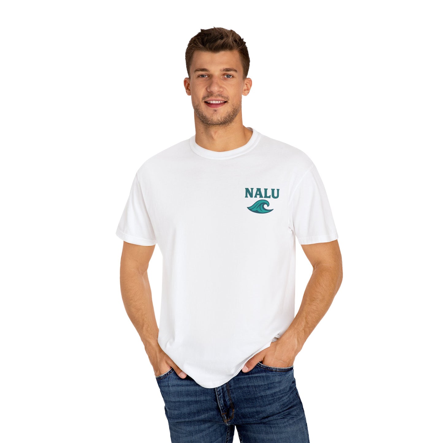 Nalu Surfware T-Shirt Pipeline Series Surfer in Sunset